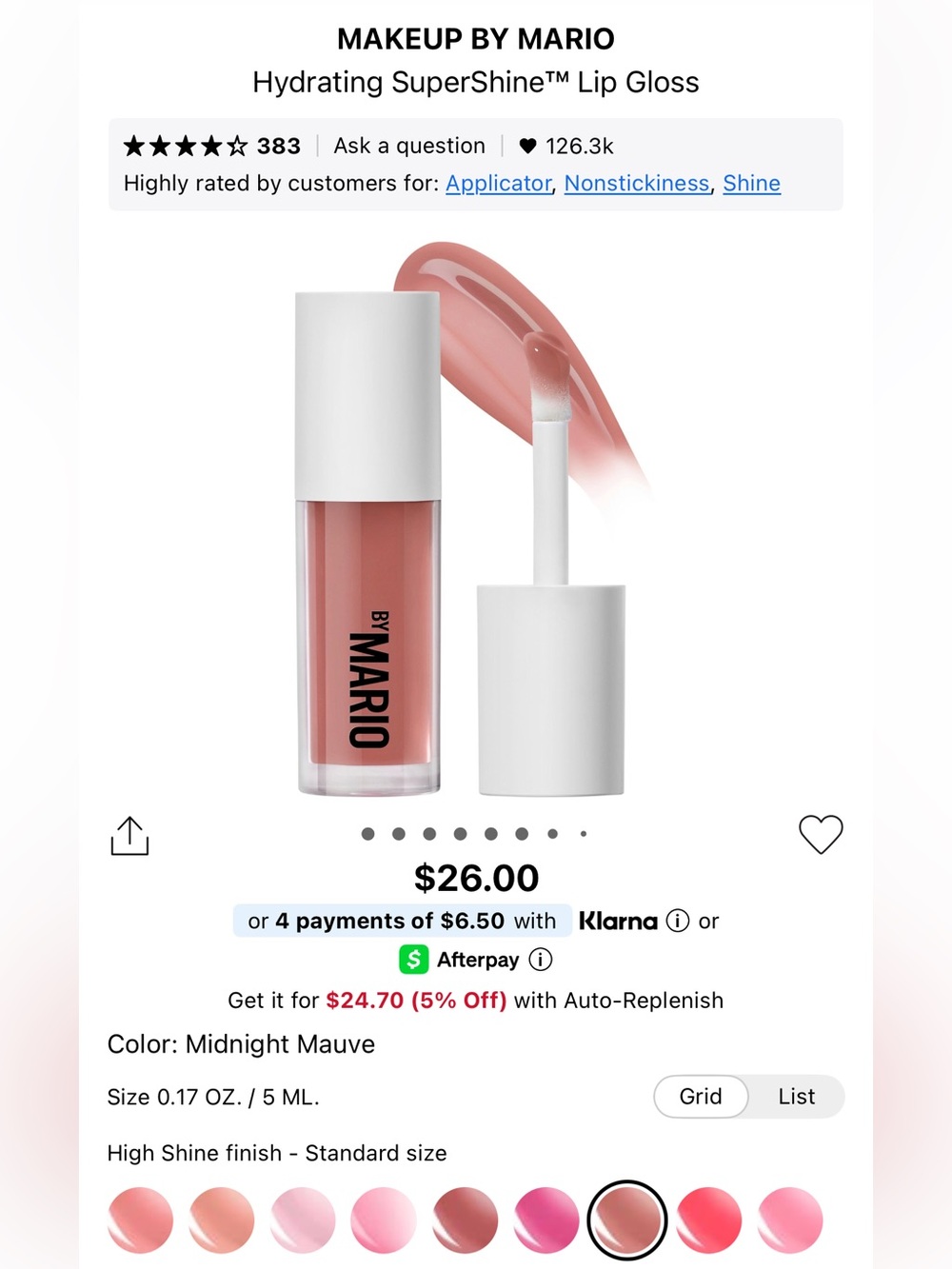 Makeup By Mario Hydrating SuperShine Lip Gloss — Midnight Mauve